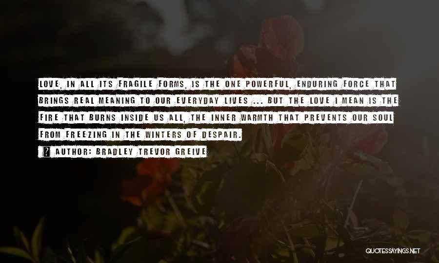 Bradley Trevor Greive Quotes: Love, In All Its Fragile Forms, Is The One Powerful, Enduring Force That Brings Real Meaning To Our Everyday Lives