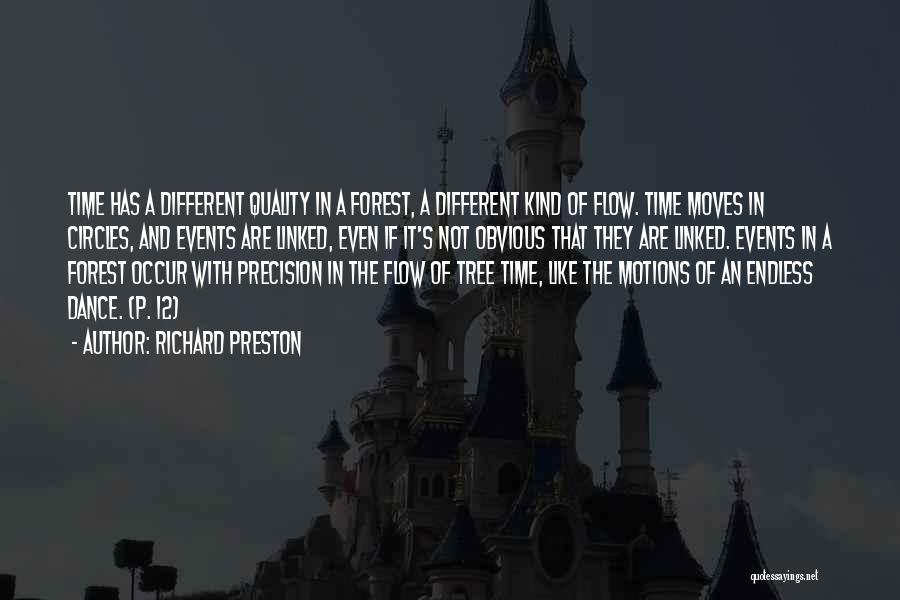 Richard Preston Quotes: Time Has A Different Quality In A Forest, A Different Kind Of Flow. Time Moves In Circles, And Events Are