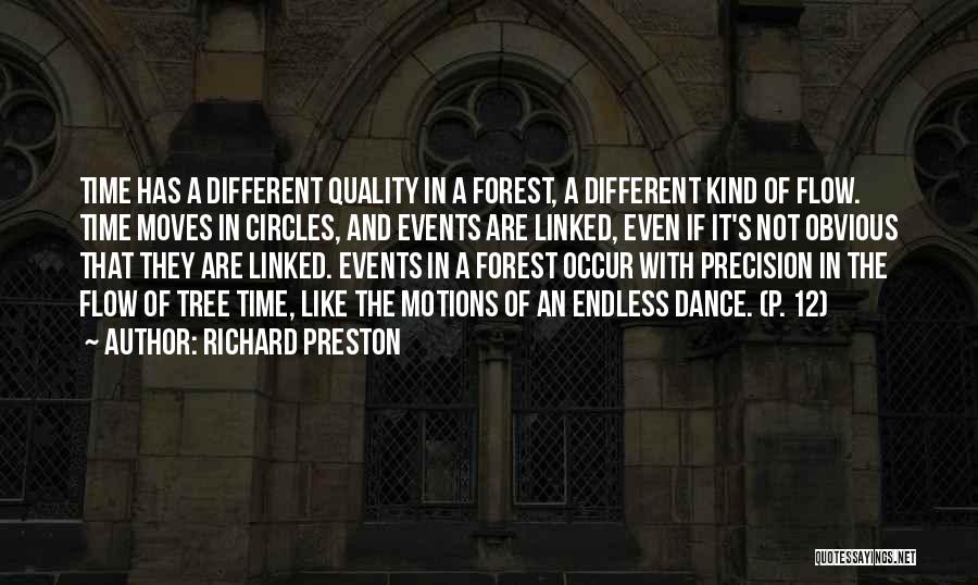 Richard Preston Quotes: Time Has A Different Quality In A Forest, A Different Kind Of Flow. Time Moves In Circles, And Events Are