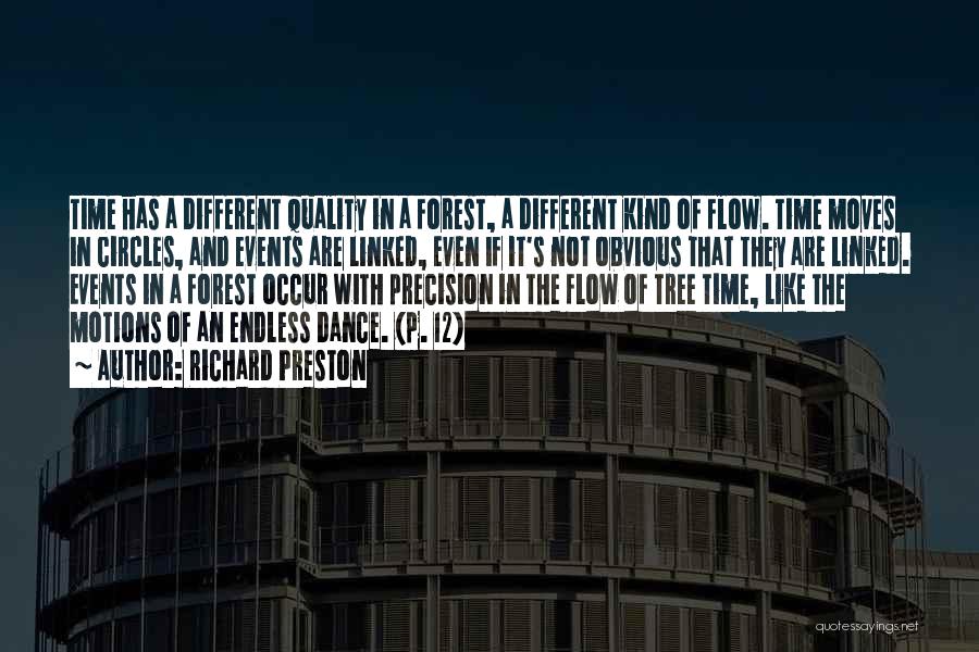 Richard Preston Quotes: Time Has A Different Quality In A Forest, A Different Kind Of Flow. Time Moves In Circles, And Events Are