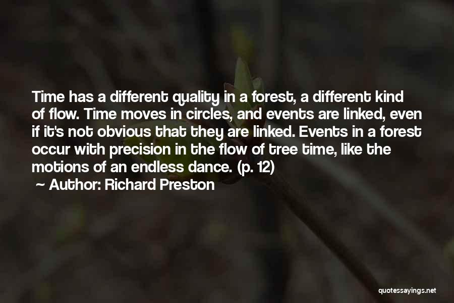 Richard Preston Quotes: Time Has A Different Quality In A Forest, A Different Kind Of Flow. Time Moves In Circles, And Events Are