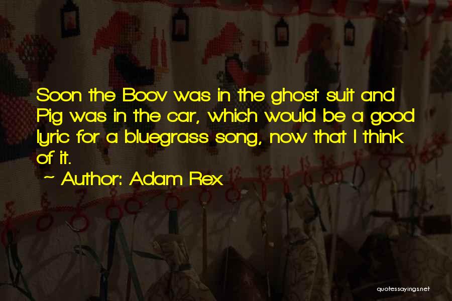 Adam Rex Quotes: Soon The Boov Was In The Ghost Suit And Pig Was In The Car, Which Would Be A Good Lyric