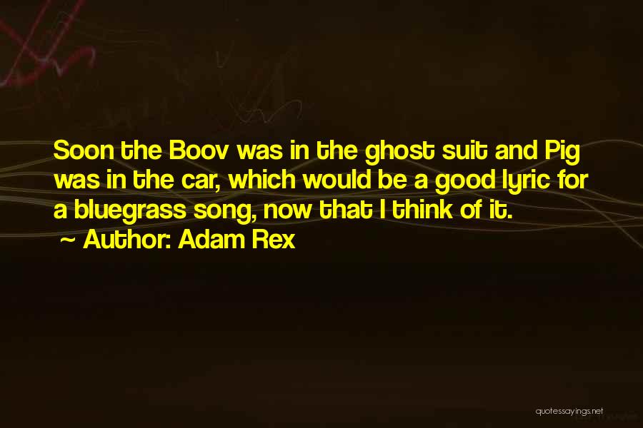 Adam Rex Quotes: Soon The Boov Was In The Ghost Suit And Pig Was In The Car, Which Would Be A Good Lyric
