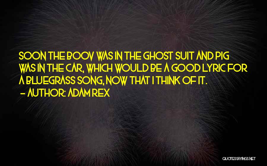 Adam Rex Quotes: Soon The Boov Was In The Ghost Suit And Pig Was In The Car, Which Would Be A Good Lyric