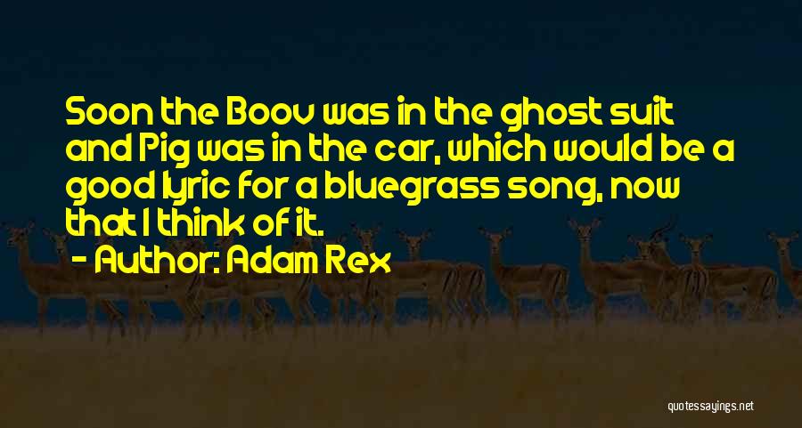 Adam Rex Quotes: Soon The Boov Was In The Ghost Suit And Pig Was In The Car, Which Would Be A Good Lyric