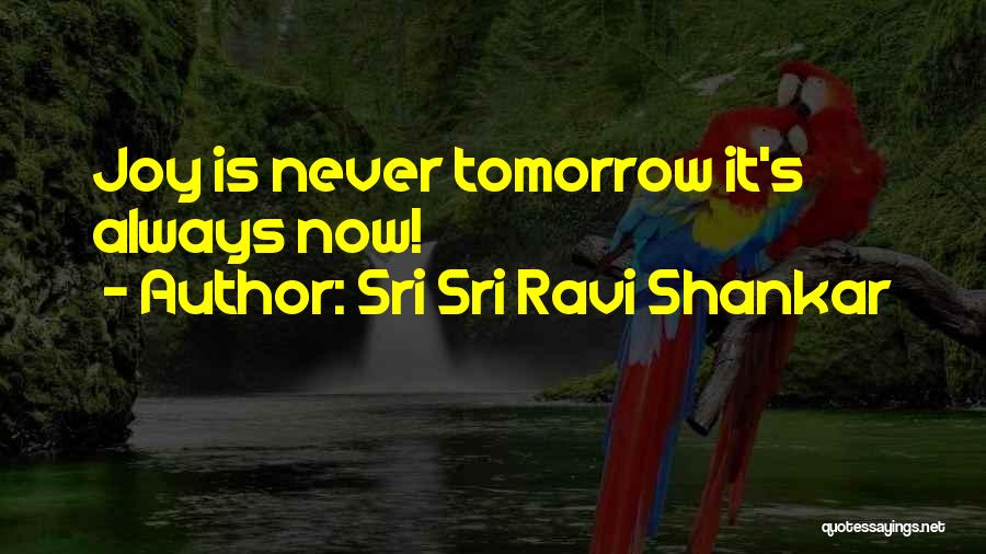 Sri Sri Ravi Shankar Quotes: Joy Is Never Tomorrow It's Always Now!