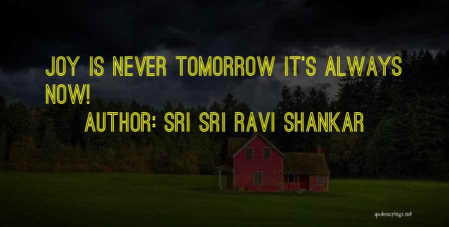 Sri Sri Ravi Shankar Quotes: Joy Is Never Tomorrow It's Always Now!