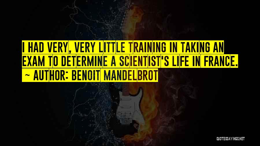 Benoit Mandelbrot Quotes: I Had Very, Very Little Training In Taking An Exam To Determine A Scientist's Life In France.