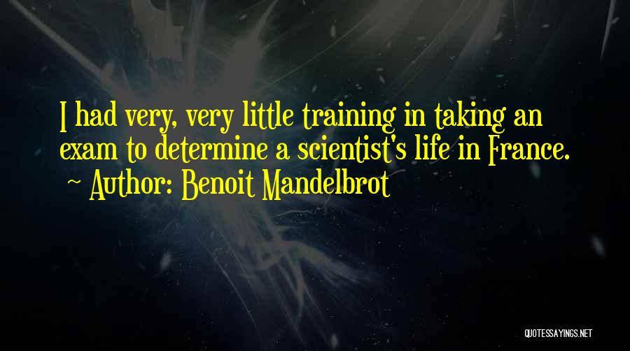 Benoit Mandelbrot Quotes: I Had Very, Very Little Training In Taking An Exam To Determine A Scientist's Life In France.