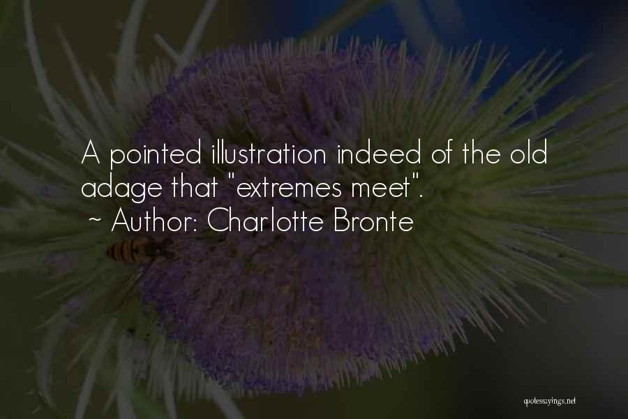 Charlotte Bronte Quotes: A Pointed Illustration Indeed Of The Old Adage That Extremes Meet.
