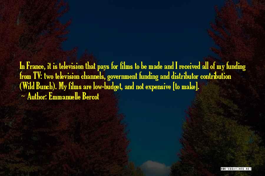 Emmanuelle Bercot Quotes: In France, It Is Television That Pays For Films To Be Made And I Received All Of My Funding From
