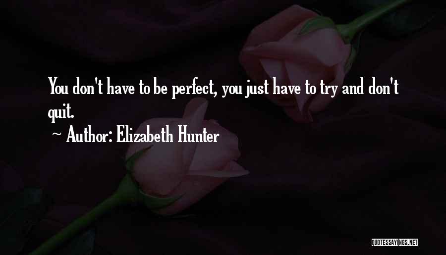 Elizabeth Hunter Quotes: You Don't Have To Be Perfect, You Just Have To Try And Don't Quit.