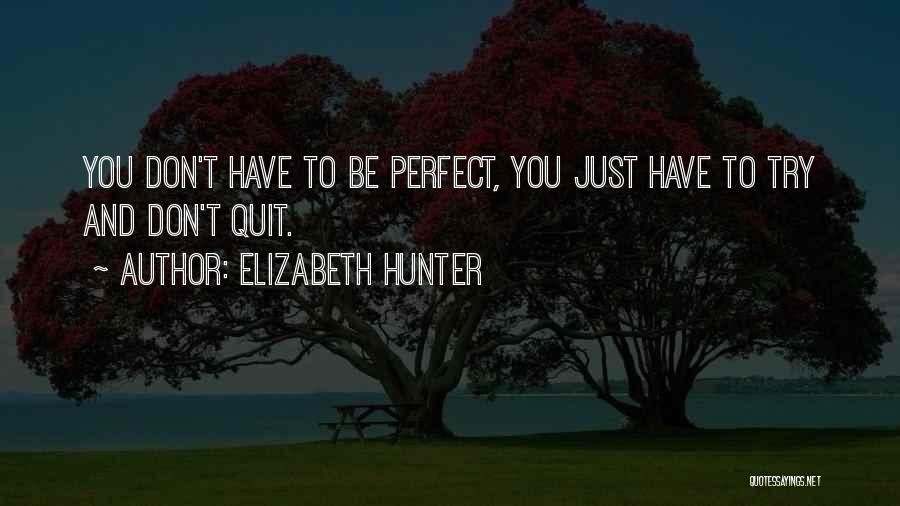 Elizabeth Hunter Quotes: You Don't Have To Be Perfect, You Just Have To Try And Don't Quit.