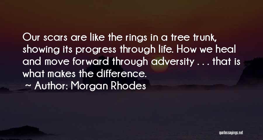 Morgan Rhodes Quotes: Our Scars Are Like The Rings In A Tree Trunk, Showing Its Progress Through Life. How We Heal And Move