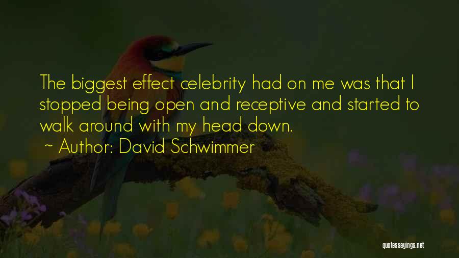 David Schwimmer Quotes: The Biggest Effect Celebrity Had On Me Was That I Stopped Being Open And Receptive And Started To Walk Around