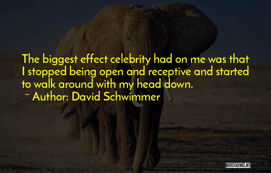 David Schwimmer Quotes: The Biggest Effect Celebrity Had On Me Was That I Stopped Being Open And Receptive And Started To Walk Around