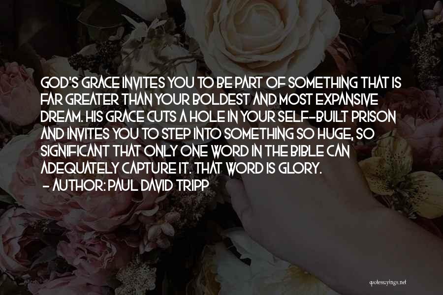 Paul David Tripp Quotes: God's Grace Invites You To Be Part Of Something That Is Far Greater Than Your Boldest And Most Expansive Dream.