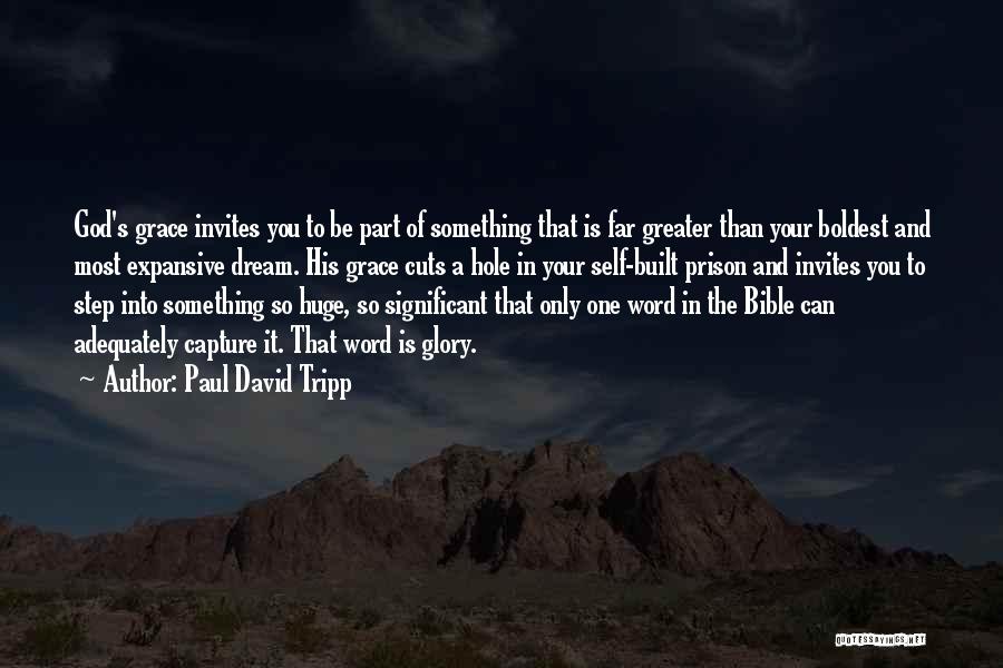 Paul David Tripp Quotes: God's Grace Invites You To Be Part Of Something That Is Far Greater Than Your Boldest And Most Expansive Dream.