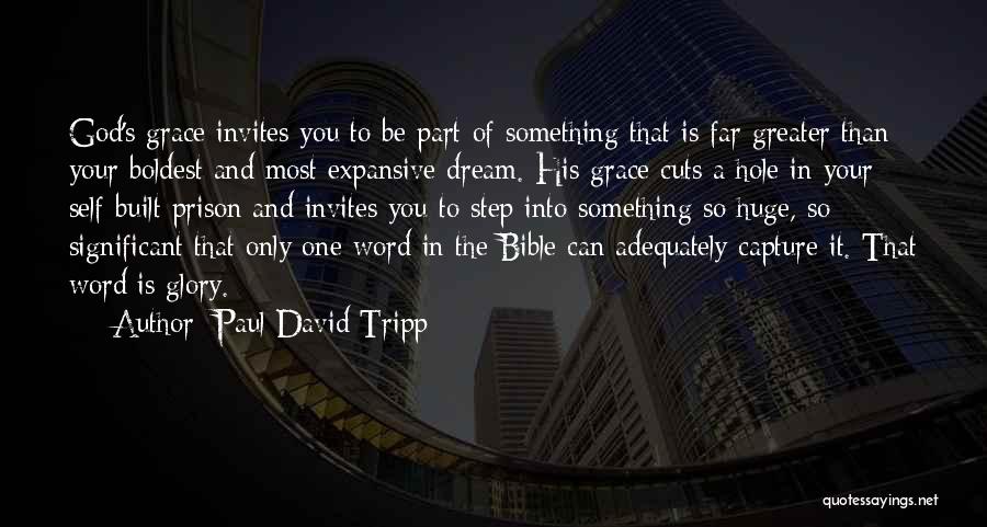 Paul David Tripp Quotes: God's Grace Invites You To Be Part Of Something That Is Far Greater Than Your Boldest And Most Expansive Dream.