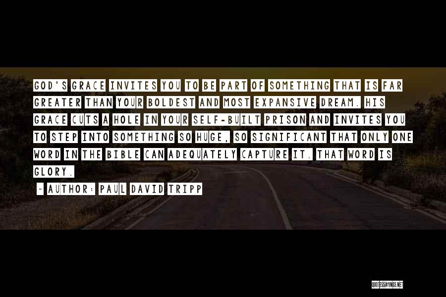 Paul David Tripp Quotes: God's Grace Invites You To Be Part Of Something That Is Far Greater Than Your Boldest And Most Expansive Dream.