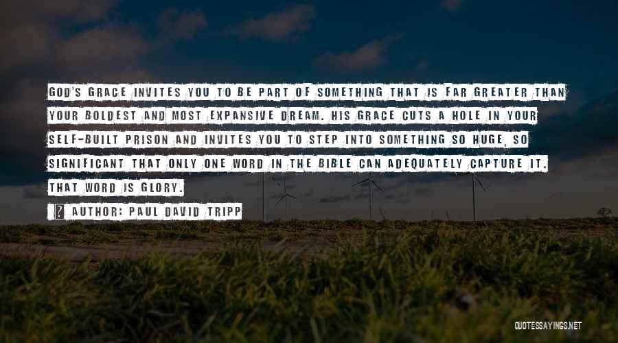 Paul David Tripp Quotes: God's Grace Invites You To Be Part Of Something That Is Far Greater Than Your Boldest And Most Expansive Dream.