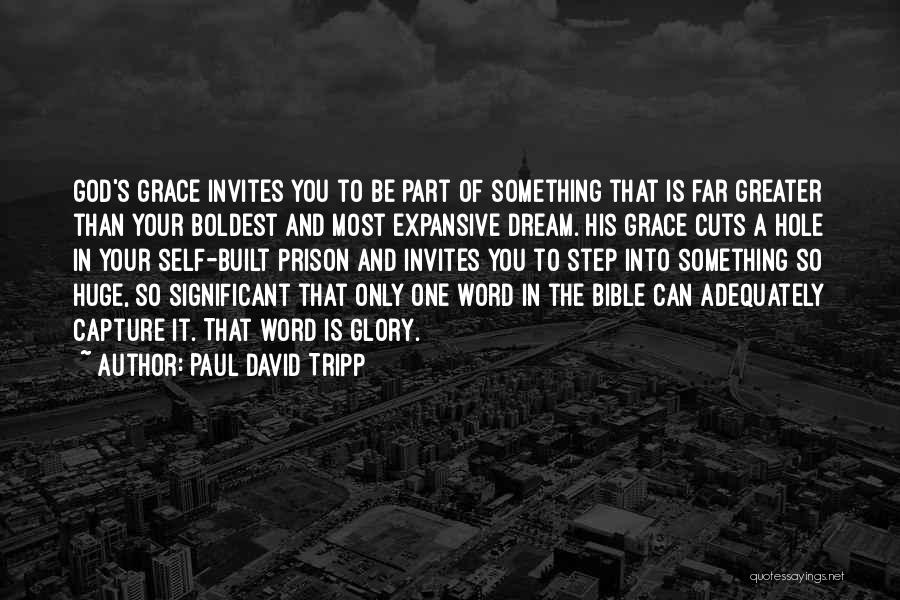 Paul David Tripp Quotes: God's Grace Invites You To Be Part Of Something That Is Far Greater Than Your Boldest And Most Expansive Dream.