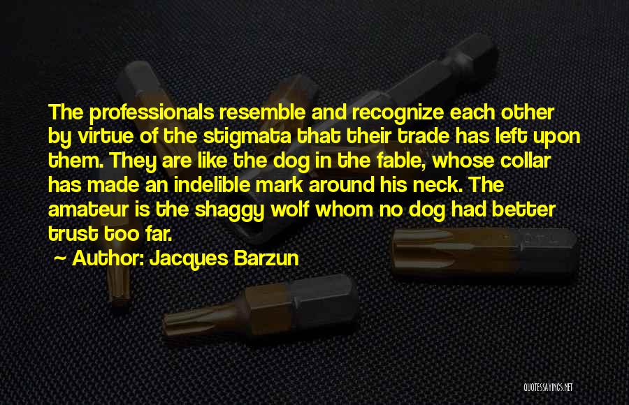 Jacques Barzun Quotes: The Professionals Resemble And Recognize Each Other By Virtue Of The Stigmata That Their Trade Has Left Upon Them. They