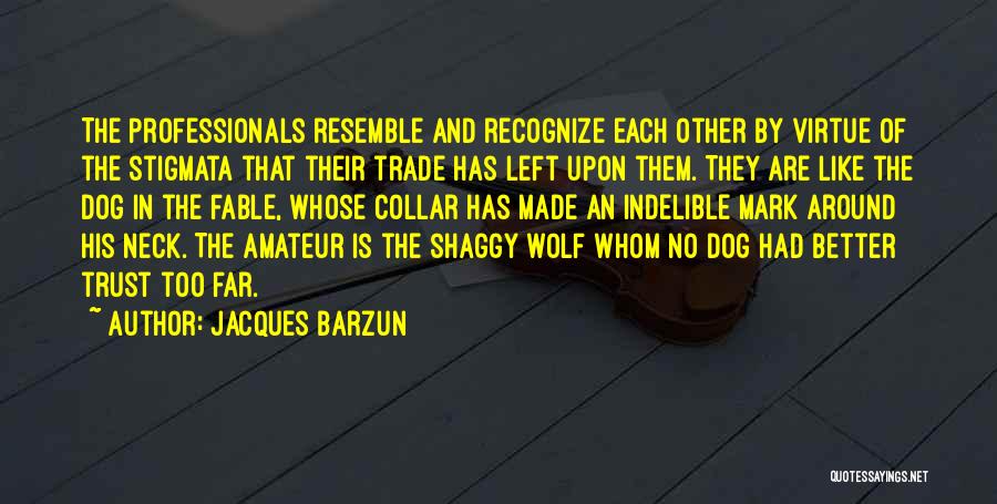 Jacques Barzun Quotes: The Professionals Resemble And Recognize Each Other By Virtue Of The Stigmata That Their Trade Has Left Upon Them. They