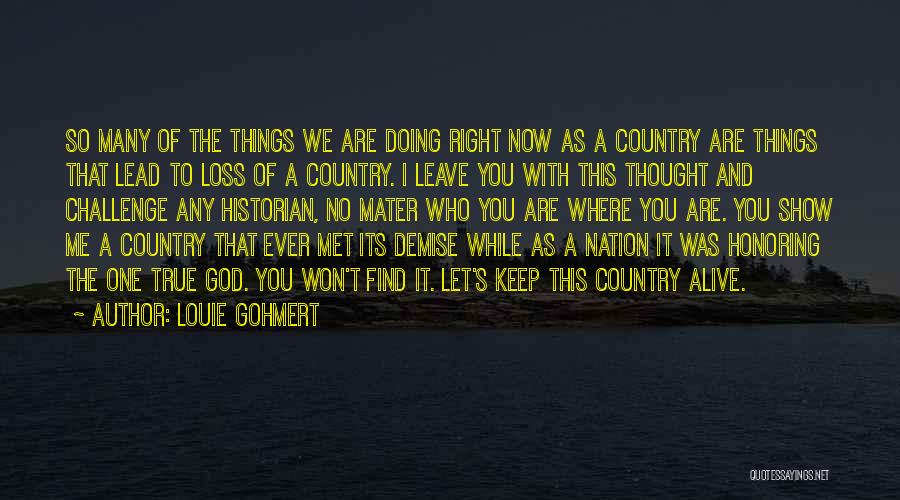 Louie Gohmert Quotes: So Many Of The Things We Are Doing Right Now As A Country Are Things That Lead To Loss Of