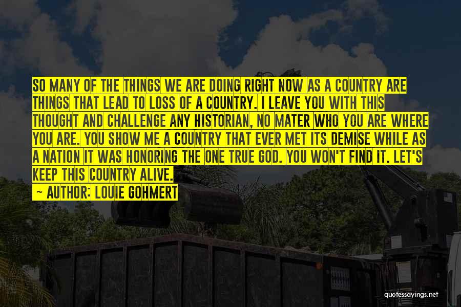 Louie Gohmert Quotes: So Many Of The Things We Are Doing Right Now As A Country Are Things That Lead To Loss Of