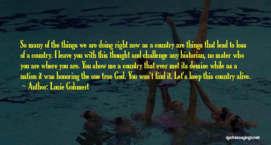 Louie Gohmert Quotes: So Many Of The Things We Are Doing Right Now As A Country Are Things That Lead To Loss Of