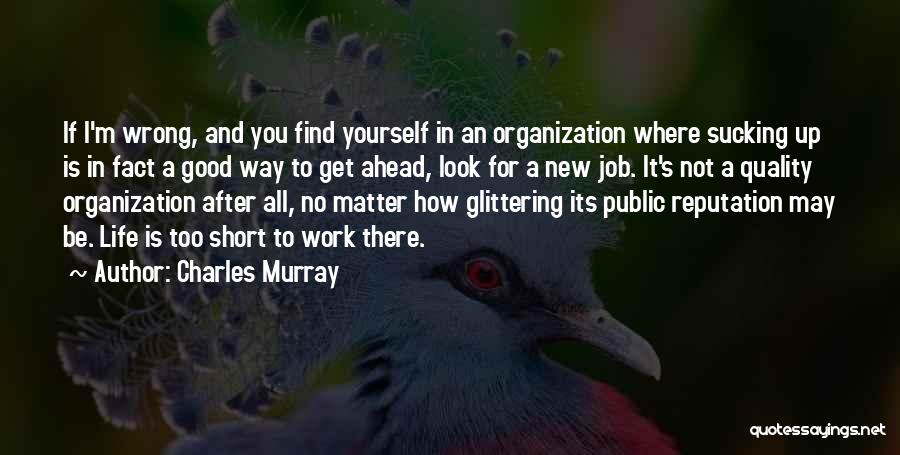 Charles Murray Quotes: If I'm Wrong, And You Find Yourself In An Organization Where Sucking Up Is In Fact A Good Way To