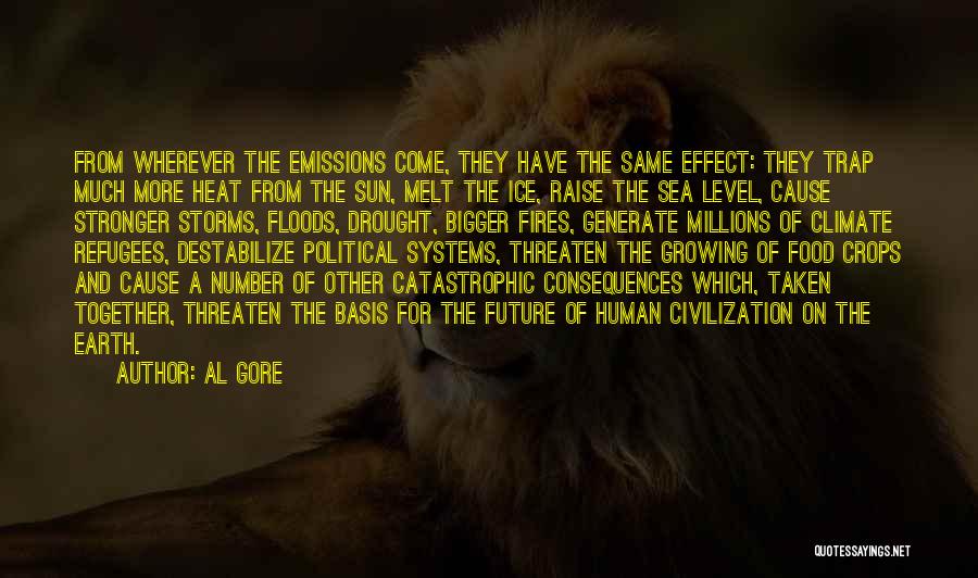 Al Gore Quotes: From Wherever The Emissions Come, They Have The Same Effect: They Trap Much More Heat From The Sun, Melt The