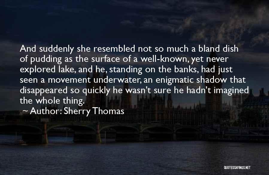 Sherry Thomas Quotes: And Suddenly She Resembled Not So Much A Bland Dish Of Pudding As The Surface Of A Well-known, Yet Never