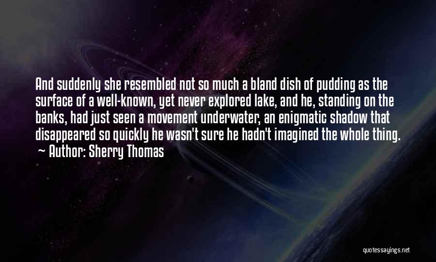 Sherry Thomas Quotes: And Suddenly She Resembled Not So Much A Bland Dish Of Pudding As The Surface Of A Well-known, Yet Never