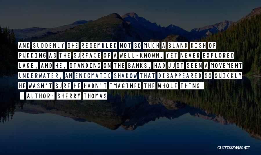 Sherry Thomas Quotes: And Suddenly She Resembled Not So Much A Bland Dish Of Pudding As The Surface Of A Well-known, Yet Never