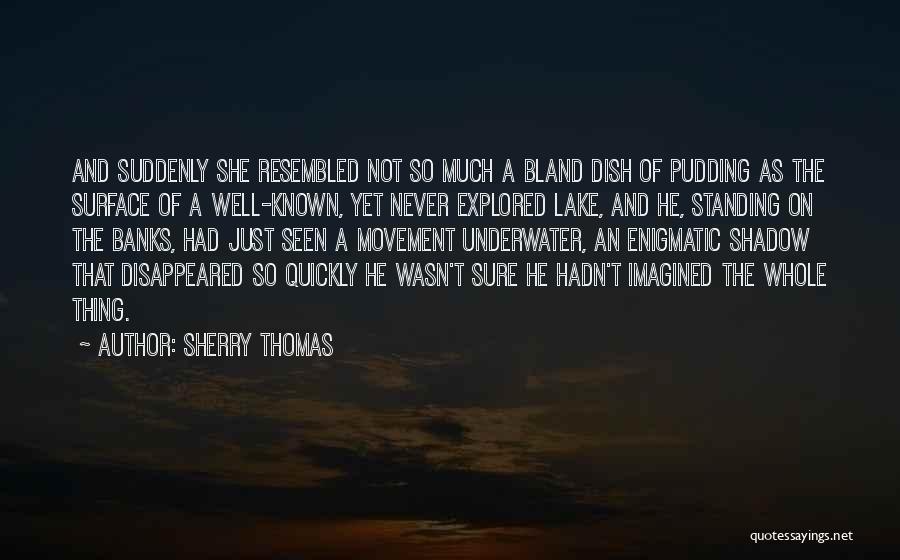 Sherry Thomas Quotes: And Suddenly She Resembled Not So Much A Bland Dish Of Pudding As The Surface Of A Well-known, Yet Never