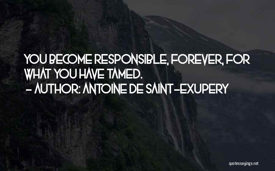Antoine De Saint-Exupery Quotes: You Become Responsible, Forever, For What You Have Tamed.