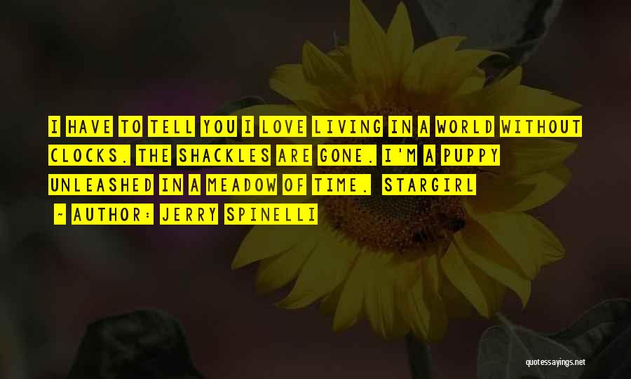 Jerry Spinelli Quotes: I Have To Tell You I Love Living In A World Without Clocks. The Shackles Are Gone. I'm A Puppy