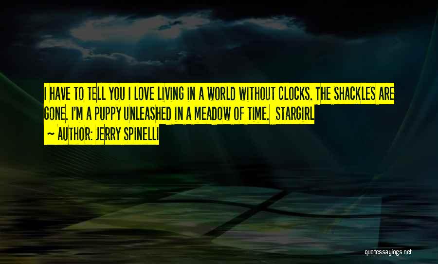 Jerry Spinelli Quotes: I Have To Tell You I Love Living In A World Without Clocks. The Shackles Are Gone. I'm A Puppy