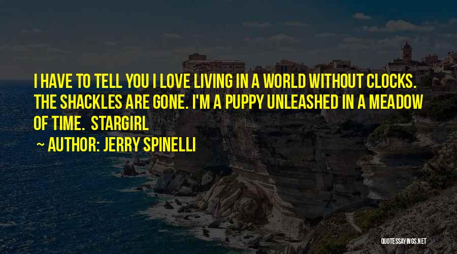 Jerry Spinelli Quotes: I Have To Tell You I Love Living In A World Without Clocks. The Shackles Are Gone. I'm A Puppy