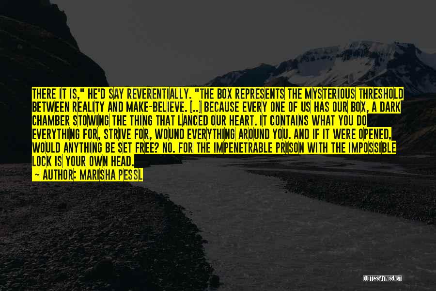 Marisha Pessl Quotes: There It Is, He'd Say Reverentially. The Box Represents The Mysterious Threshold Between Reality And Make-believe. [..] Because Every One