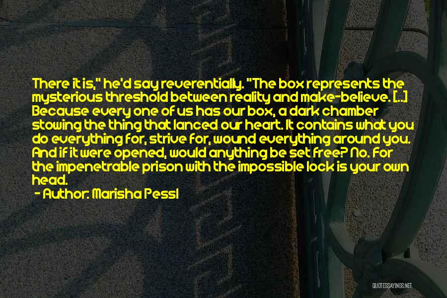 Marisha Pessl Quotes: There It Is, He'd Say Reverentially. The Box Represents The Mysterious Threshold Between Reality And Make-believe. [..] Because Every One