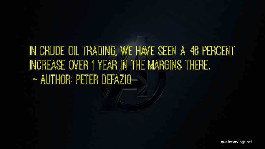 Peter DeFazio Quotes: In Crude Oil Trading, We Have Seen A 46 Percent Increase Over 1 Year In The Margins There.