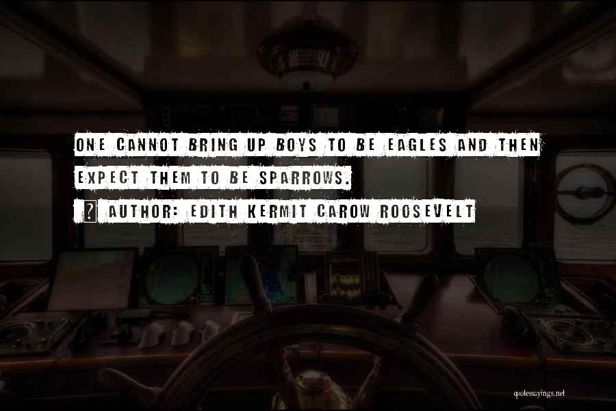 Edith Kermit Carow Roosevelt Quotes: One Cannot Bring Up Boys To Be Eagles And Then Expect Them To Be Sparrows.