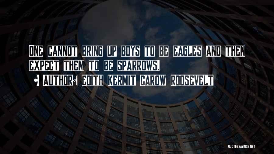 Edith Kermit Carow Roosevelt Quotes: One Cannot Bring Up Boys To Be Eagles And Then Expect Them To Be Sparrows.