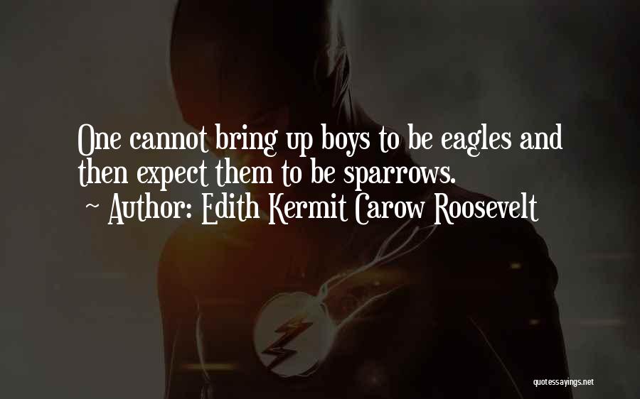 Edith Kermit Carow Roosevelt Quotes: One Cannot Bring Up Boys To Be Eagles And Then Expect Them To Be Sparrows.