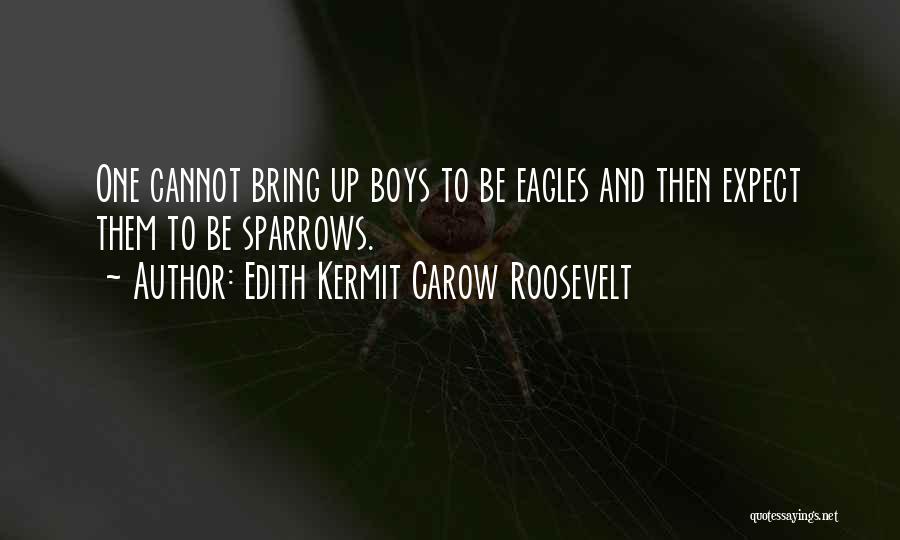 Edith Kermit Carow Roosevelt Quotes: One Cannot Bring Up Boys To Be Eagles And Then Expect Them To Be Sparrows.
