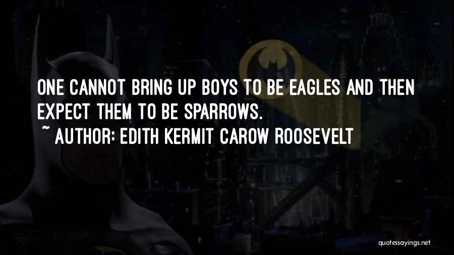 Edith Kermit Carow Roosevelt Quotes: One Cannot Bring Up Boys To Be Eagles And Then Expect Them To Be Sparrows.