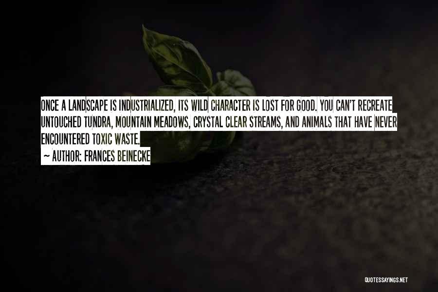 Frances Beinecke Quotes: Once A Landscape Is Industrialized, Its Wild Character Is Lost For Good. You Can't Recreate Untouched Tundra, Mountain Meadows, Crystal